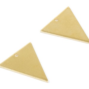 Personalized stamping blank - Brass Triangle Charms - Triangle Shaped Raw Brass Pedants With 1 Hole  - 20x18x0,98mm - PP1800