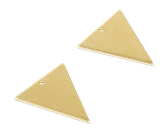 Personalized stamping blank - Brass Triangle Charms - Triangle Shaped Raw Brass Pedants With 1 Hole  - 20x18x0,98mm - PP1800