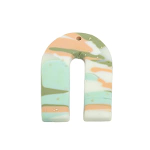 Polymer Clay Arch Charm - Multicolor Arch Charms - Boho Arch Modern Geometric Charm for Earring - Jewelry Component - 29x21x2.8mm - PC2405