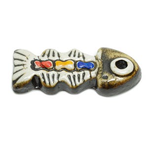 Glazed Ceramic Fish Beads - Craft Beads for Necklace Pendant - Cute Marine Life Beads - Cute Bead for DIY Jewelry - 55x22x11.26mm - NS2795