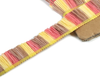 Raffia Tassels Strip - Natural Raffia Grass - Raffia Tassels Skirt - Jewellery Accessories - Earring Findings - 25x2.8mm - RS1061