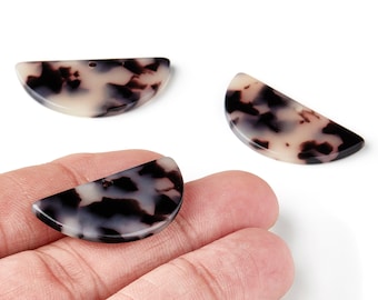 Pendientes de acetato semicirculares con 1 agujero - Diseño de carey rubio - Colgante semicircular - Código de color: A07 - 33,5 x 16,5 x 2,5 mm - AC1006JJ