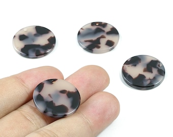 Acetate Round Charms, Blonde Tortoise Shell Earring  Findings 23.8x23.8mm AC1076B