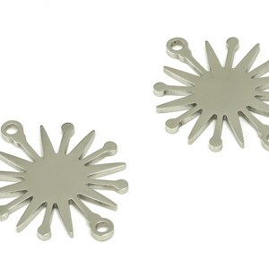 Roestvrijstalen zon-verbindingsstuk - roestvrijstalen zonoorbelbedels - oorbelbevindingen - benodigdheden voor het maken van sieraden - 19,73 x 15,86 x 0,9 mm - SS1239 afbeelding 2