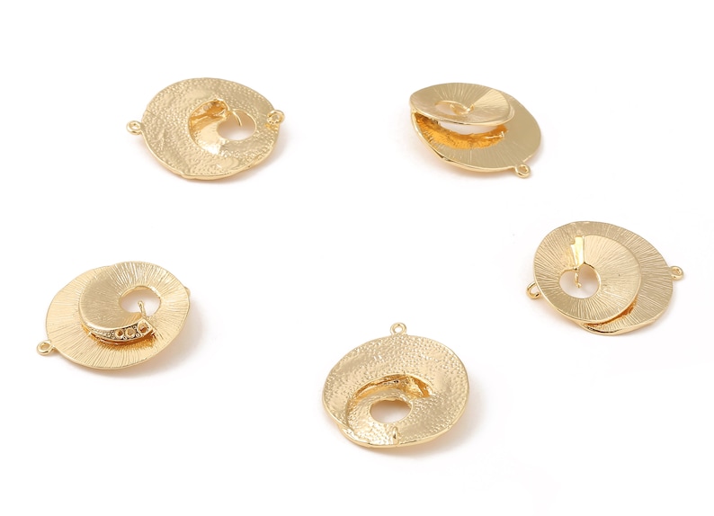 26.66x23.17x0.94mm Brass Snail Earring Charms Brass Snail Earring Pendant RGP1083 18K Real Gold Plated Brass Jewelry Supplies