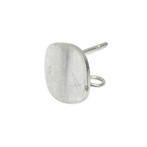 Rund örhänge i rostfritt stål - Minimalistiskt cirkelörhänge med ögla - Vågigt örhängesstift - DIY-örhängeskomponenter - 10x10x0,8 mm -SS1716