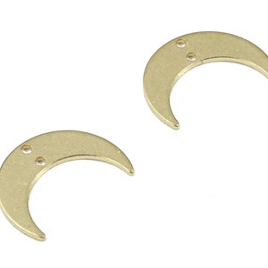 Brass Crescent Connector For Earring - Raw Brass Moon Connector For Necklace - Earring Findings - Jewellery Supplies - 20.6x15x1mm - PP3469