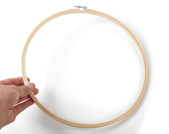 Bastidores de bambú para bordar - Bastidores para punto de cruz - Bastidor redondo de bambú para bordar - Accesorios para bordar - 300x300x9,37 mm - HM1001