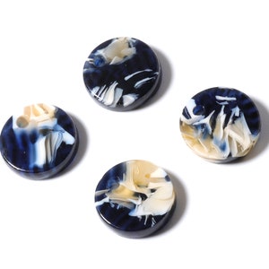 Acetate Round Earring Charms - Circle Shaped Pendant - Earring Findings - Jewelry Supplies - Color Code: A27 - 11.81x11.81x2.58mm - AC1161C