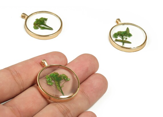 エクリュ ありんこ様 Epoxy Resin Round Real Flower Earring Charms - Epoxy Resin