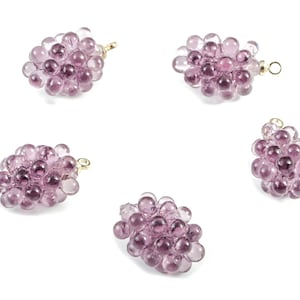 Acrylic Grape Earring Charms - Acrylic Grape Pendant - Earring Findings - Jewelry Supplies - 17.92x10.44x9.61mm - AC2001A