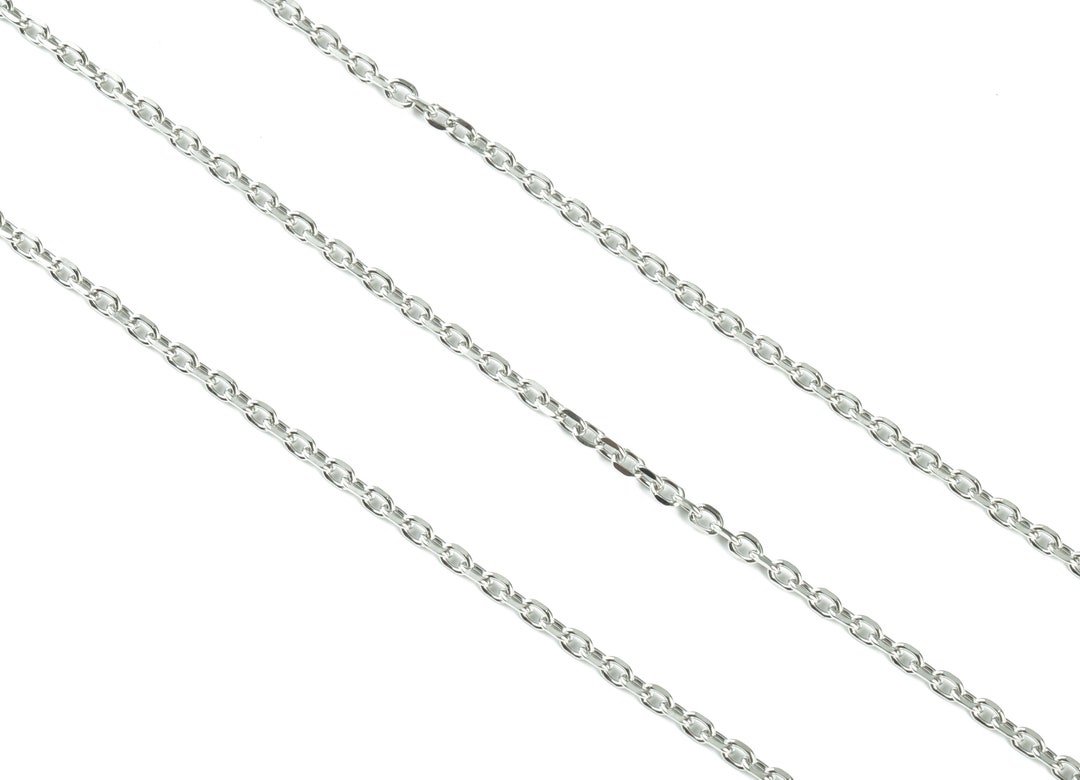 Flat Cable Chain Stainless Steel Chain Faceted Cable Chain Etsy