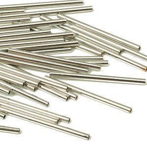 Srebrne tuby Himmeli - mosiężne okrągłe koraliki Himmeli DIY - okrągłe rurki do geometrii - do roślin powietrznych - 1,5 x 0,2 x 25 mm - PP4567S-25