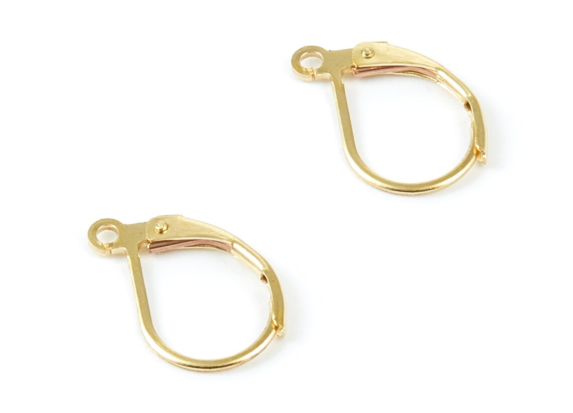 Brass Leverback Earring Clasp Raw Brass Plain Leverback Etsy