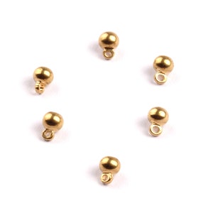 Brass Ball Charms - Raw Brass Ball Charms - Earring Findings - Jewelry Supplies - 5x4x1mm - PP1332