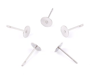 6x12mm Earring Stud Posts - Surgical Grade Stainless Steel Earring Post - 304 Stainless Steel Stud - Earring Findings - 12x6x0.7mm - SS1013