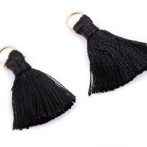 Silky Tassels with Loop Charms - Silky Tassels Earring and Pendant - Tassels with Iron Jump Ring - Boho Earrings - 24.06x5.92x3.4mm - TS1039