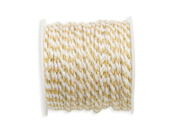 Polyester Cotton Braided Cord - 10m/Roll - Braided Polyester Cotton Trim - Braided Rope For DIY Projects - Twisted Rope For Crafts - HM1078B