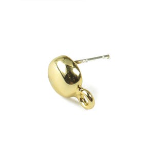 Alloy Mini Round Earring Stud - Gold Circle Earring Post - Silver Stud - Gold Tone Plated - Jewelry Supplies - 11.65x7.71x3.23mm - ZZ1705