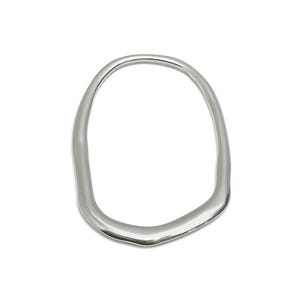 Stainless Steel Geometry Charm - Steel Irregular Oval Charm - Abstract Oval Charm - Modern Geometry Steel Jewelry - 39x27x1.9mm - SS1998