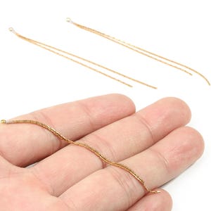 Brass Snake Chains Charm - Raw Brass Tassel Chains Charms - Earring Findings - Jewelry Supplies - 77.47x2.39x1.05mm - PP3055