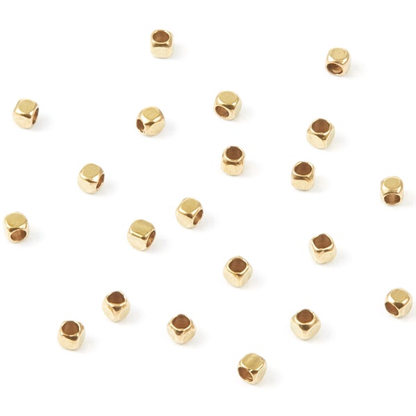 Brass Square Beads - 2x2 - Raw Brass Square Cube Beads - Jewelry Supplies - 2x2x2mm - PP1457