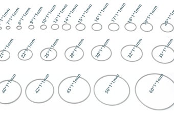 Round Hoop Connector - Circle Ring Links 201 Stainless Steel Jewelry Making 1*1mm  ALL SIZES 6mm 7mm 8mm 9mm 10mm ... 45mm 50mm 60mm SS1367