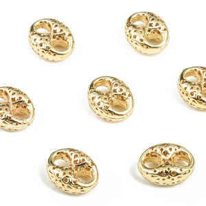 Brass Oval 2 Holes Connector – Jewelry DIY Craft Making Supplies – 18k Gold Plating – Jewelry Connector – 12.2x9.71x5.39mm – RGP2913 image 3