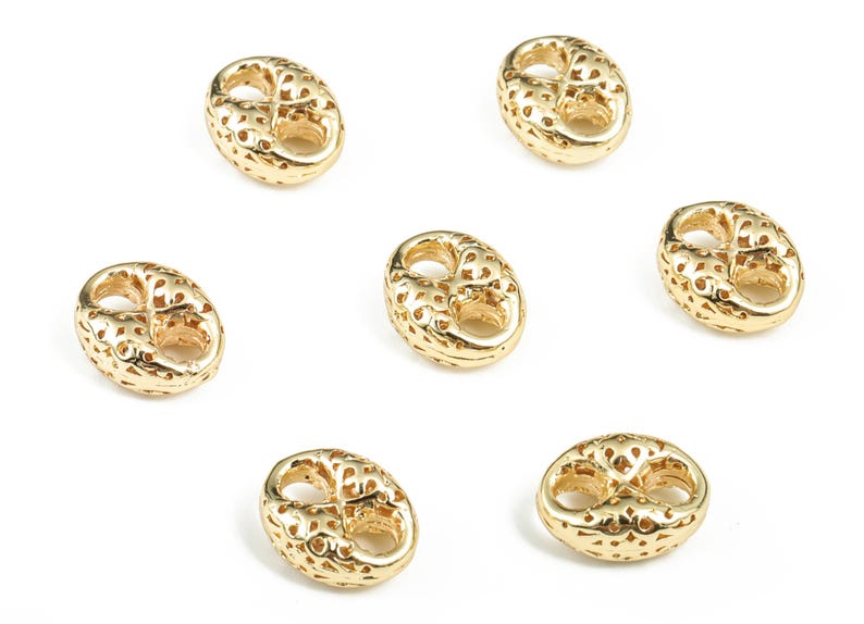 Brass Oval 2 Holes Connector – Jewelry DIY Craft Making Supplies – 18k Gold Plating – Jewelry Connector – 12.2x9.71x5.39mm – RGP2913 image 3