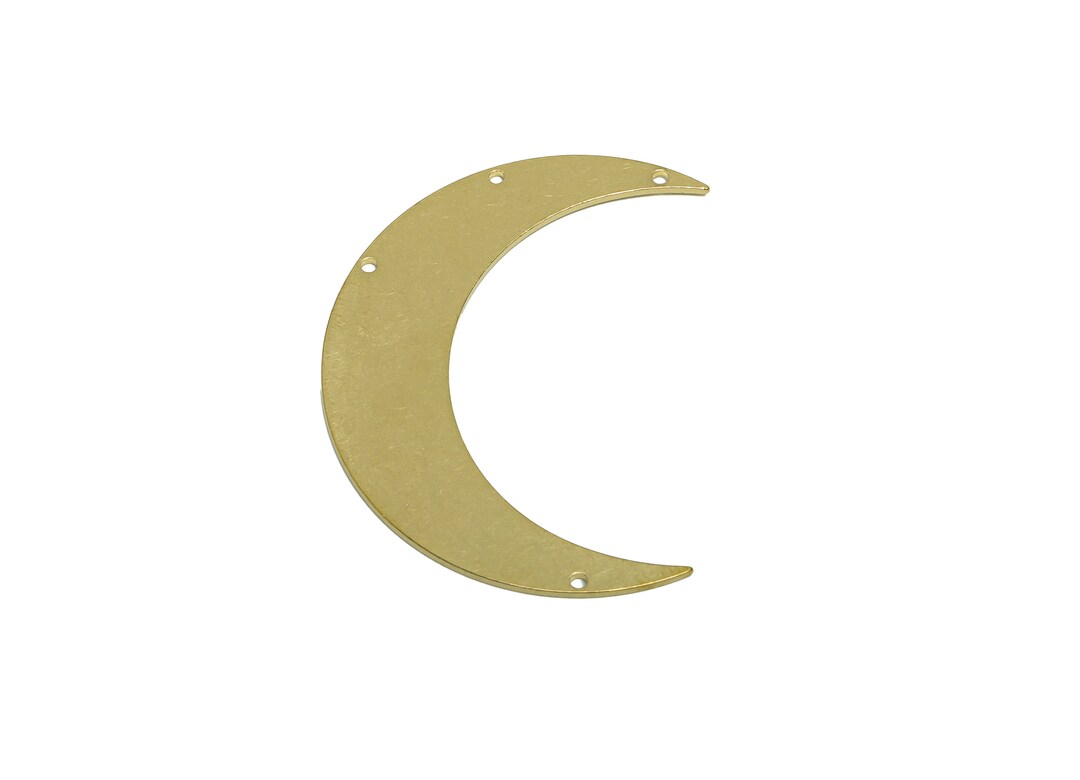 Brass Crescent Earring Connector Raw Brass Moon Pendant Crescent Moon