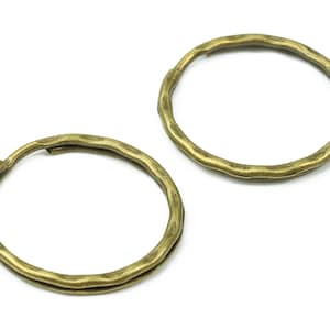 Antique Bronze Metal Key Rings - Split Rings - Circle Key Rings - Keychain Connectors - Key Ring Findings - 27.64x27.64x1.5mm - PP2855AB