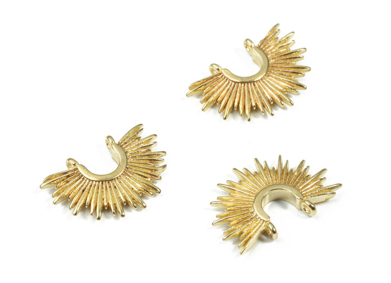 Raw Brass Sun Earring And Pendant Earring Findings 14.83x10.3x2.05mm Jewelry Supplies Brass Sun Earring Connectors PP3272