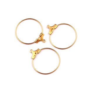 Brass Circle Wire-Brass Metal Accessories Circle Ear Wire - Earring Findings - Jewelry Supplies - 25x22mm - PP1088 image 3