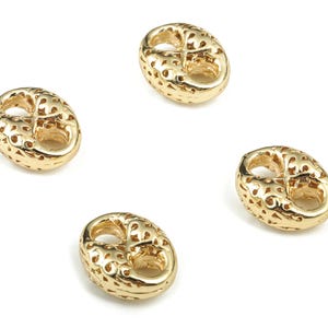 Brass Oval 2 Holes Connector – Jewelry DIY Craft Making Supplies – 18k Gold Plating – Jewelry Connector – 12.2x9.71x5.39mm – RGP2913 image 2