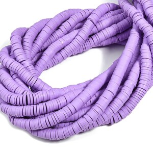 Vinyl Heishi Beads Clay Disc - 5.3mm African Colored Disc Spacer Beads - Polymer Clay Disc Beads 15.75&quot;&quot; / 1 strand-400x5x1.1mm - NS1066-P4