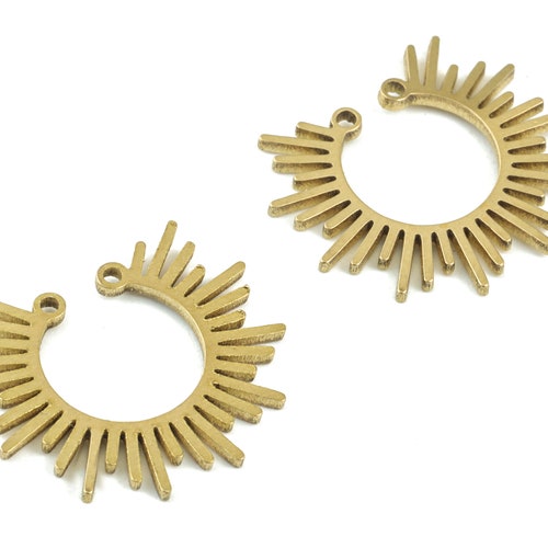 Brass Sun Earring Connector Raw Brass Sun Charms Jewelry Etsy