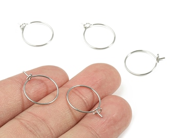 Roestvrijstalen oorbelring - 316 roestvrijstalen cirkeloorbel # 15 - oorbelring - Sieradenbenodigdheden - 18,5 x 14,5 x 0,67 mm - SS1166