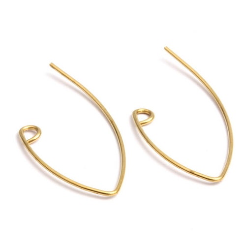 Raw Brass Earring Wires V Shaped Brass Ear Wire Jewelry Etsy
