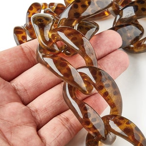 Acrylic Curb Chain - Open Link Curb Chain - 1strand : 54.5cm - Plastic Curb Chain Links - Necklace Chain - 64x43.64x7.58mm - AC1692