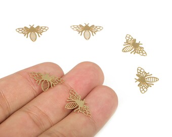 Brass Butterfly Earring Charms - Gold Butterfly Pendant - 18K Real Gold Plated Brass - Jewelry Making Supplies - 18.06x12.7x0.44mm - RGP3964