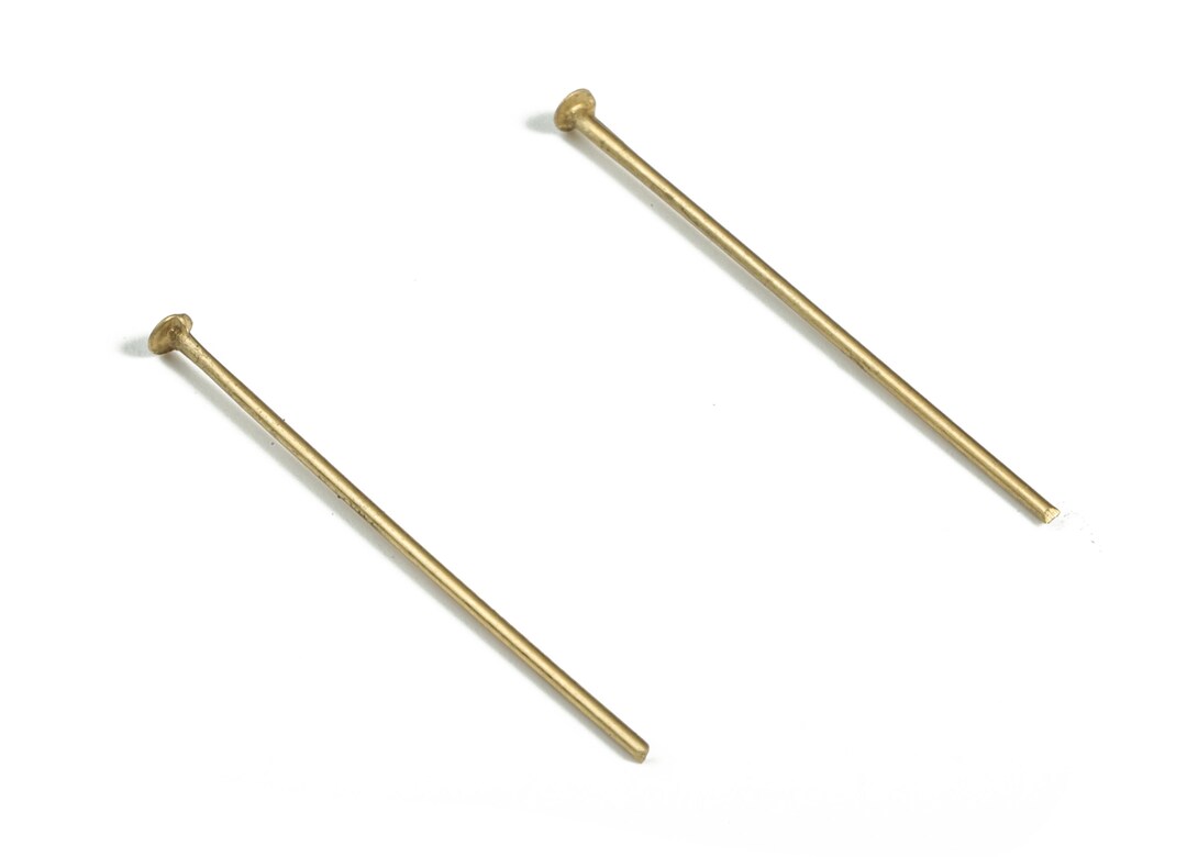 Brass Head Pins Raw Brass Flat Round Headpin Head T Pin Etsy Australia