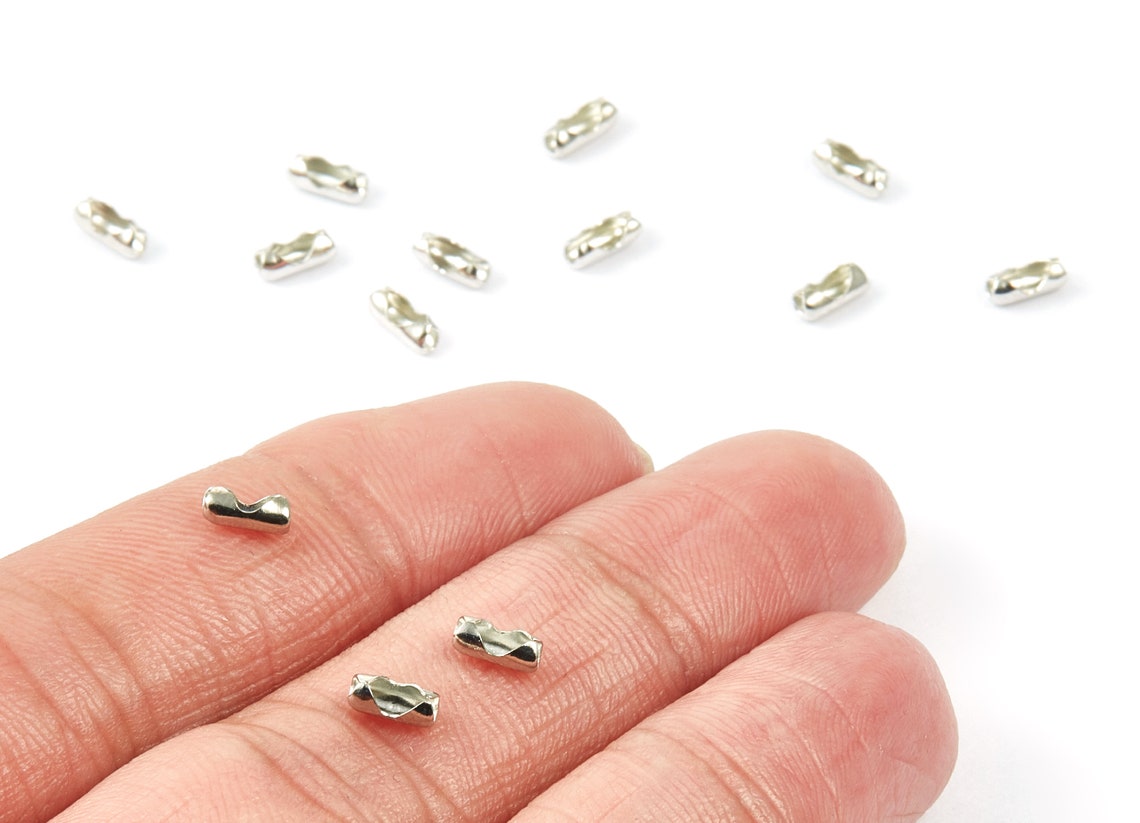 Ball Chain Connector 1.5 Silver Tone Plated Brass Brass Etsy