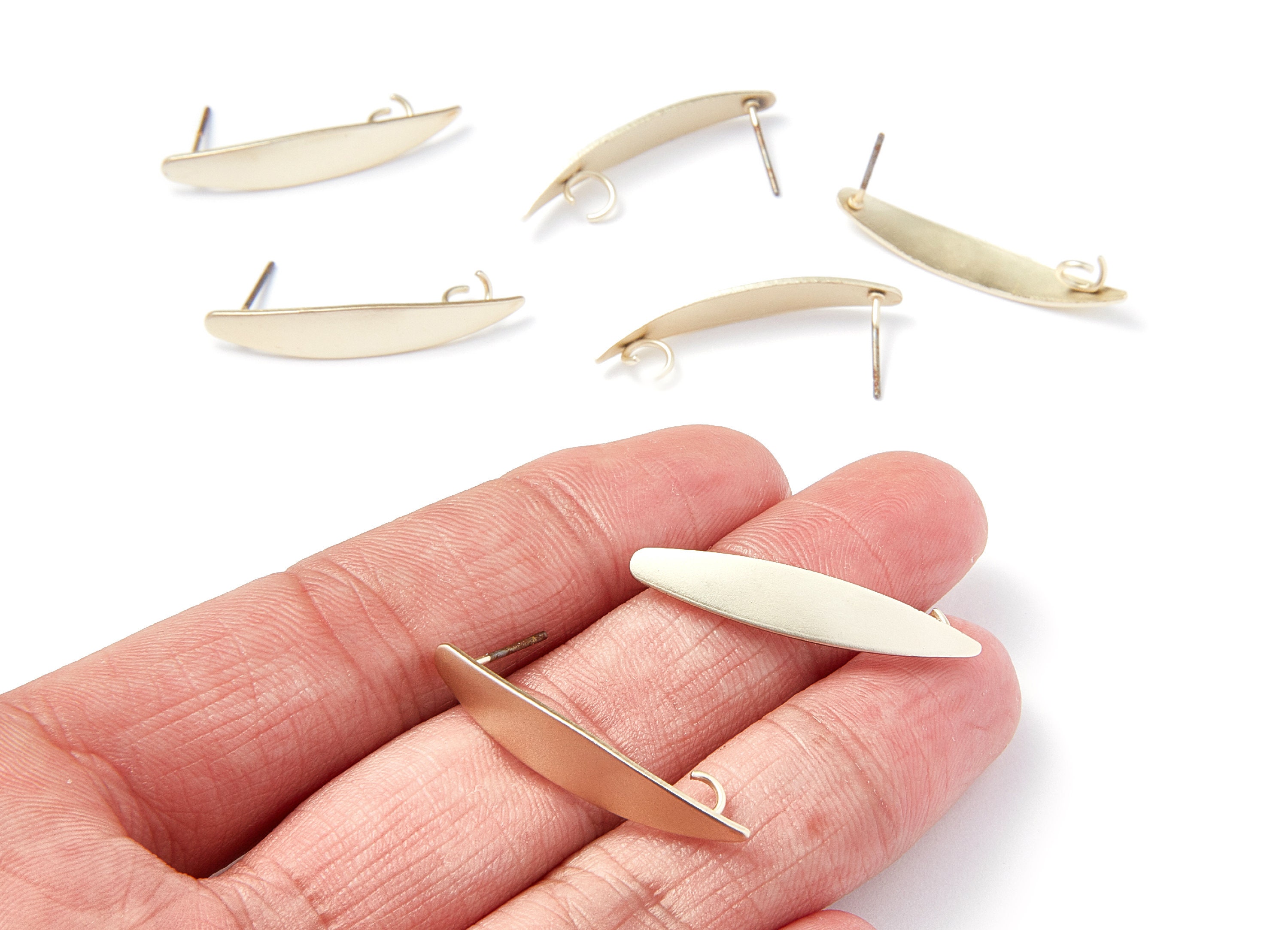 Iron Earring Stud Gold Tone Plated Earring Post Earring Etsy