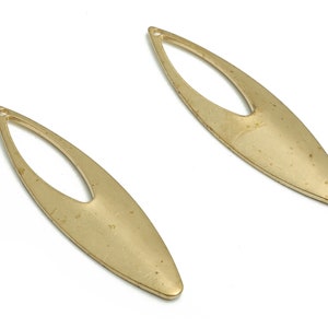 Raw Brass Marquise Charm - Geometric Pendant – Brass Link Connector - Jewelry Making Supplies - 37.49x 10.1x1.79mm - PP4744
