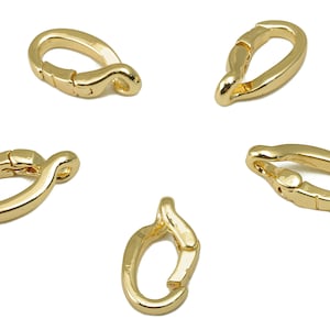 Brass Lobster Clasp - Brass Textured Clasp - Brass Lobster Clasp - Parrot Clasp - 18k real gold plated brass - 13.13 x 7x 1.84mm - RGP6142