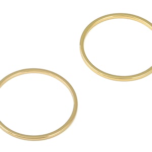 Brass Round Connector – Gold Round Links – Brass Circle Connector - 18K Real Gold Plated Brass – DIY Brass Finding - 21×1×1mm - RGP3310-21