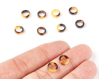 Acetate Tortoise Shell Circle Connectors – Jewelry Making Supplies Color: A01 (8.1x8.1x2.6mm) AC1285A