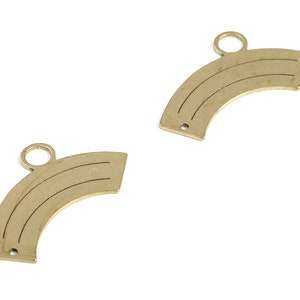 Brass Rainbow Pendant Charm – Raw Brass Rainbow Earring Charm – Earring Findings - Jewelry Making Supplies - 22.59x13.34x0.59mm - PP4164