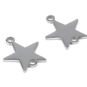 Stainless Steel Star Connector - Star Earrings Charms and Pendant - Bracelet Pendant - 15.01x12.06x0.94mm - SS1117