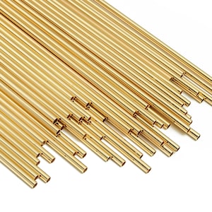 Brass Himmeli Tubes -Brass Himmeli DIY Tube Beads - Geometric Shapes - For Air Plants - 18k Real Gold Plated Brass -3x0.2x200mm- RGP4050-200